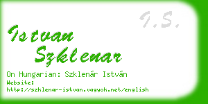 istvan szklenar business card