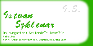 istvan szklenar business card